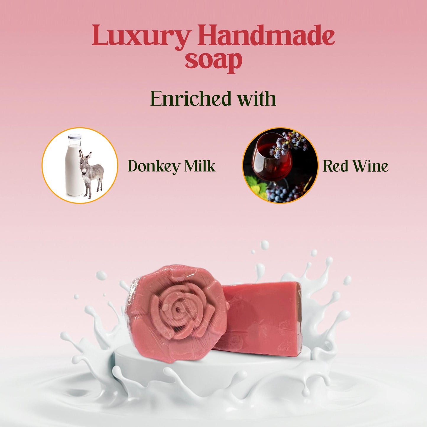 Luxury Hand Made Soap- Donkey Milk Redwine